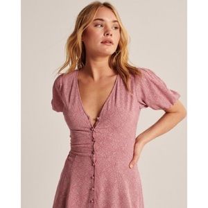 Abercrombie & Fitch Puff Sleeve Button Down Mini Dress